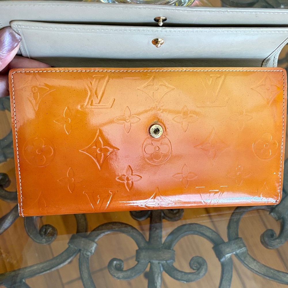 Louis Vuitton Shiny Orange Monogram Wallet - Picture 10 of 16